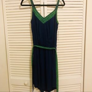 NWT Ella Moss Sun Dress Navy with embroidery
